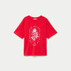 T-shirt oversize manches courtes rouge femme