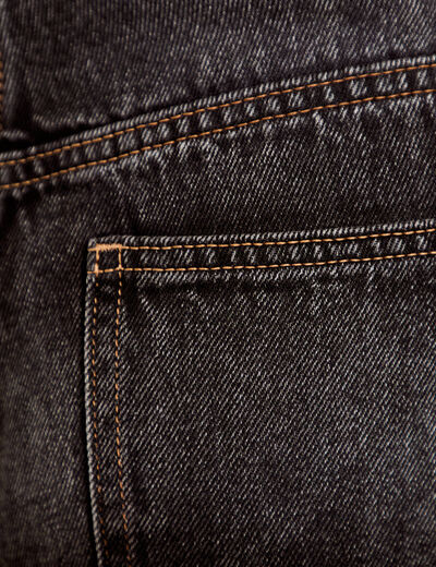 Jeans baggy taille basse denim snow noir femme