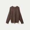 Pull manches longues marron fonc&eacute; femme