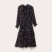 Robe longue &eacute;vas&eacute;e volants noir femme