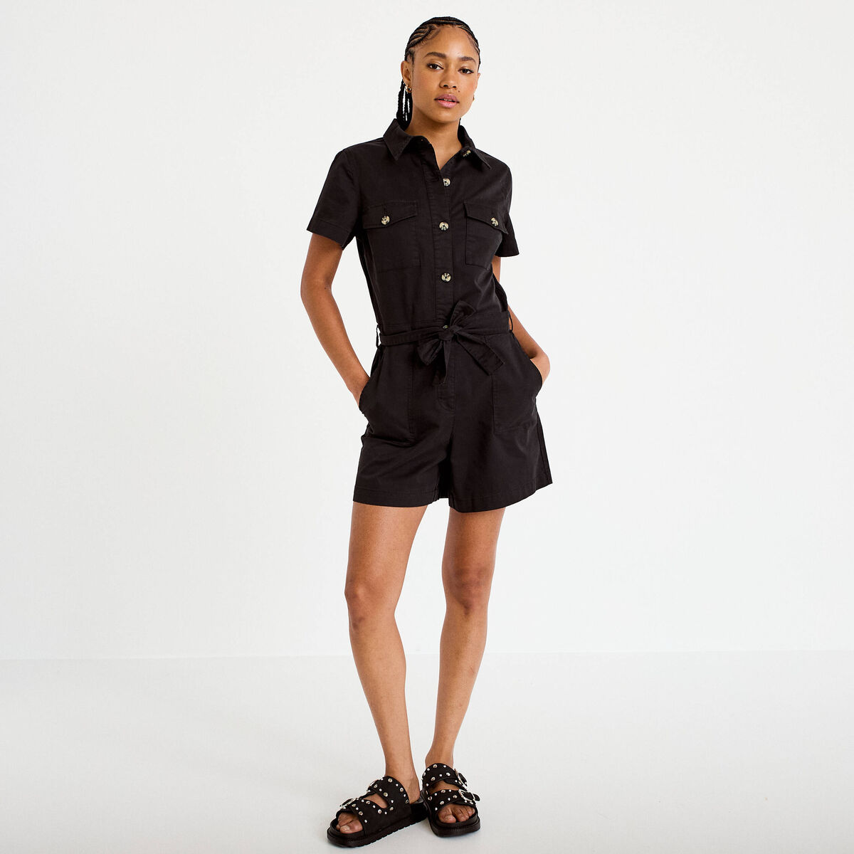 Combishort noir femme