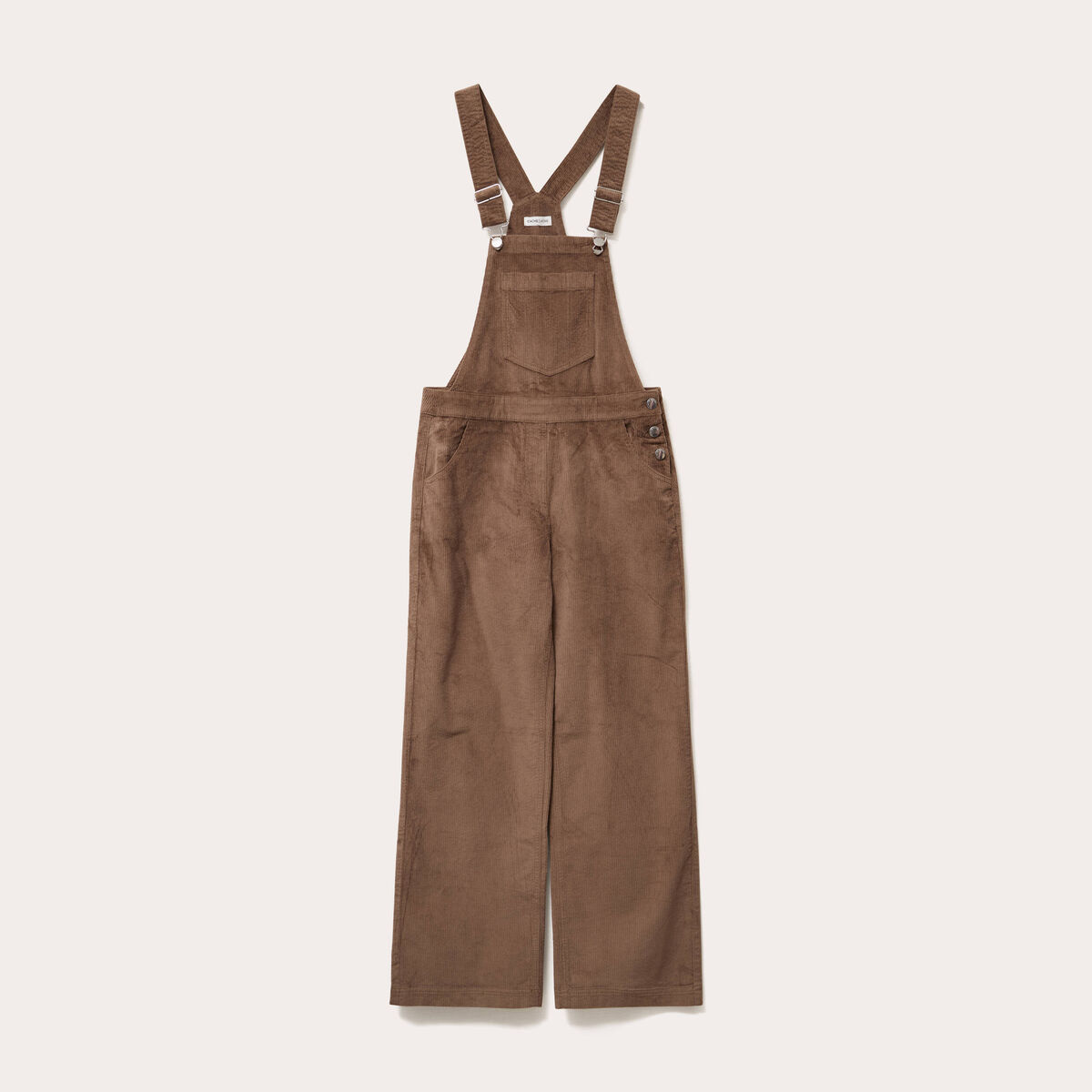 Salopette en velours taupe femme