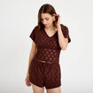 Short ajour&eacute; marron femme