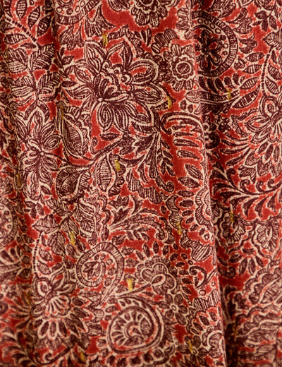 Jupe longue fluide rouge fonc&eacute; femme