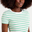 T-shirt c&ocirc;tel&eacute; ajust&eacute; vert femme