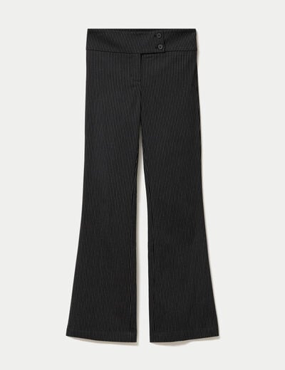 Pantalon bootcut taille basse noir femme