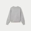 Pull ample col rond manches longues gris clair femme