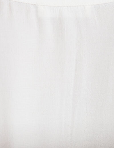 Blouse col v manches longues ecru femme