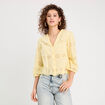Blouse broderie anglaise jaune clair femme