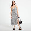Robe longue d&eacute;collet&eacute; &agrave; fines bretelles blanc femme