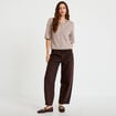 Gilet duveteux manches 3/4 taupe femme