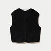 Gilet sans manches effet polaire noir femme
