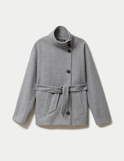 Veste oversize manches longues gris femme