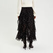 Jupon &eacute;vas&eacute; longueur 3/4 en voile noir femme