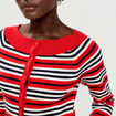 Gilet col bateau rouge femme
