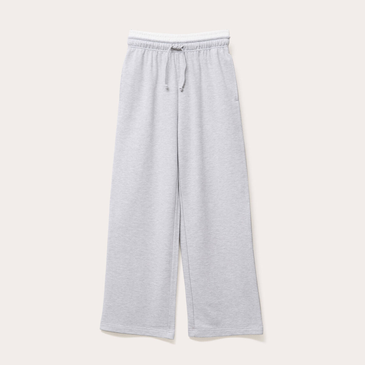 Pantalon large style jogging gris clair femme