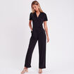 Combinaison pantalon &agrave; pinces noir femme