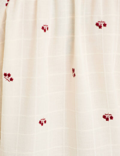 Blouse avec broderie bordeaux femme
