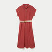Robe &eacute;vas&eacute;e avec ceinture amovible vieux rose femme