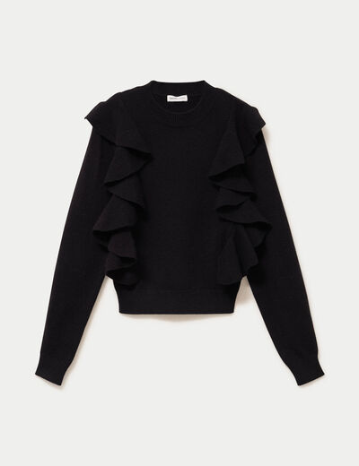 Pull manches longues noir femme
