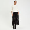 Jupon &eacute;vas&eacute; longueur 3/4 en voile noir femme