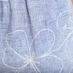 Pantalon large taille haute brod&eacute; bleu clair femme