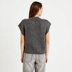 Gilet ample sans manches gris fonc&eacute; femme
