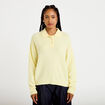 Pull col chemise manches longues jaune clair femme