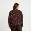 Veste droite manches longues marron fonc&eacute; femme