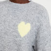 Pull oversize col rond manches longues gris clair femme