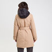 Trench ceintur&eacute; avec capuche camel femme