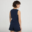 Gilet court cintr&eacute; sans manches bleu marine femme