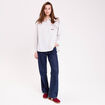 Chemise col chemise manches longues blanc femme