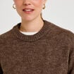Pull manches longues marron fonc&eacute; femme