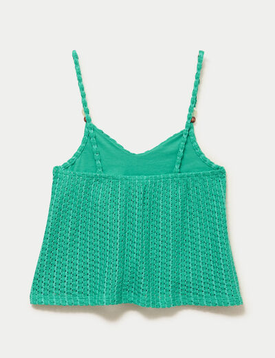 D&eacute;bardeur crochet d&eacute;tail de perles vert femme