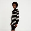 Robe pull droite manches longues noir femme