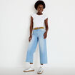 Jean wide leg taille haute ceinture denim triple stone femme