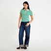 T-shirt c&ocirc;tel&eacute; col polo vert femme