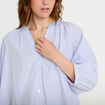 Blouse col v manches 3/4 bleu ciel femme