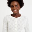 Gilet ajour&eacute; manches longues dentelle ecru femme