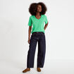 T-shirt col v manches courtes vert femme