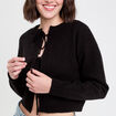 Gilet court nou&eacute; noir femme