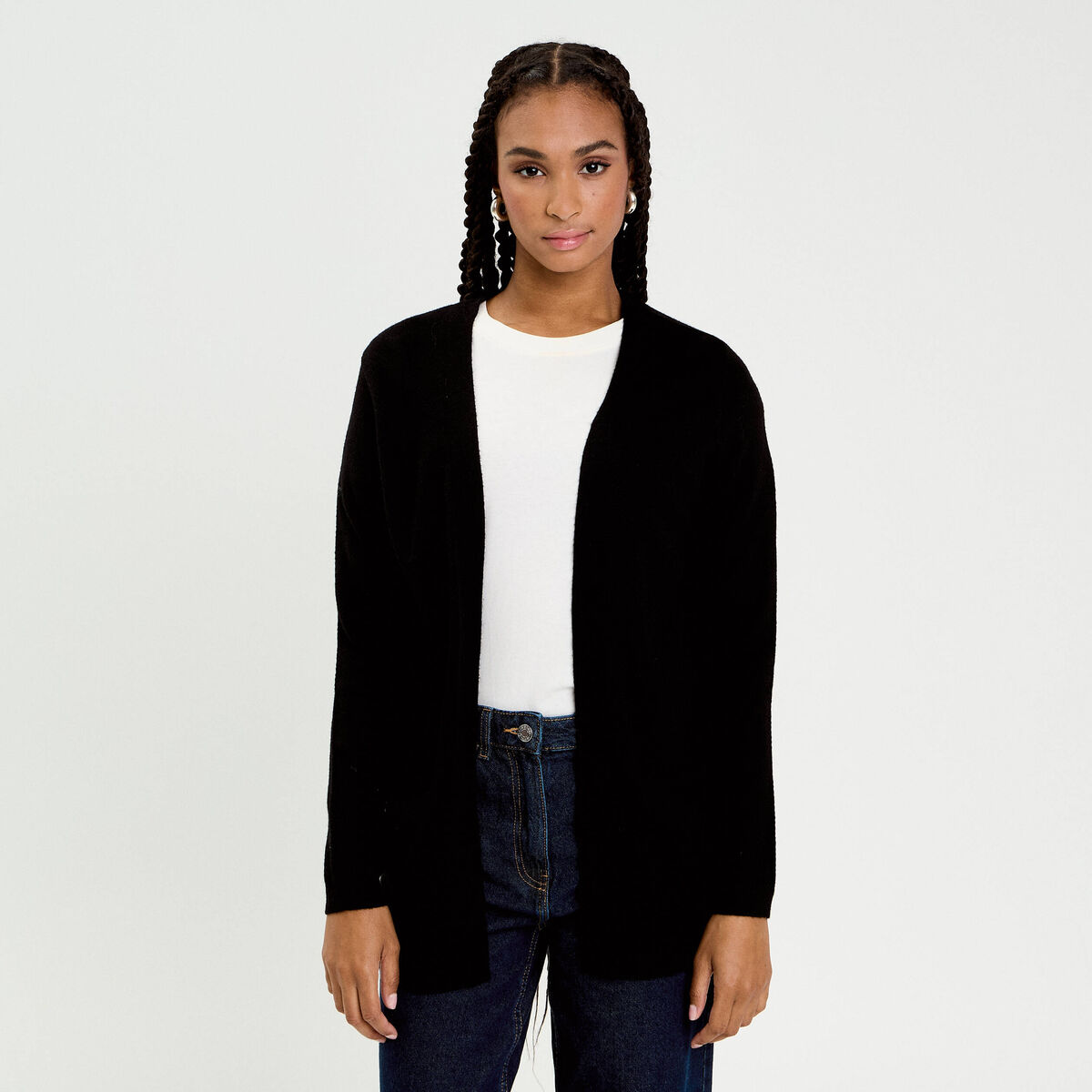 Gilet manches longues noir femme