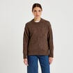 Pull manches longues marron fonc&eacute; femme