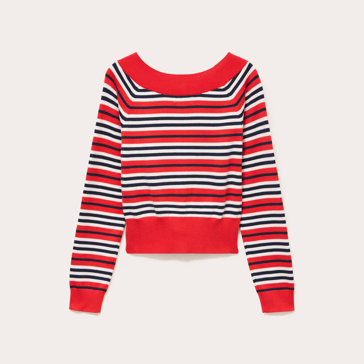 Gilet col bateau rouge femme