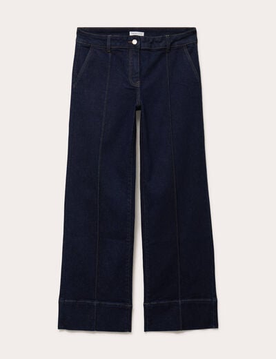 Jean wide leg taille standard denim brut femme