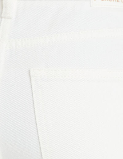Jean bootcut cropped taille haute ecru femme