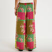 Pantalon large taille standard vert femme