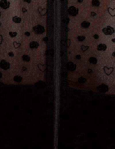 Combinaison aspect dentelle noir femme