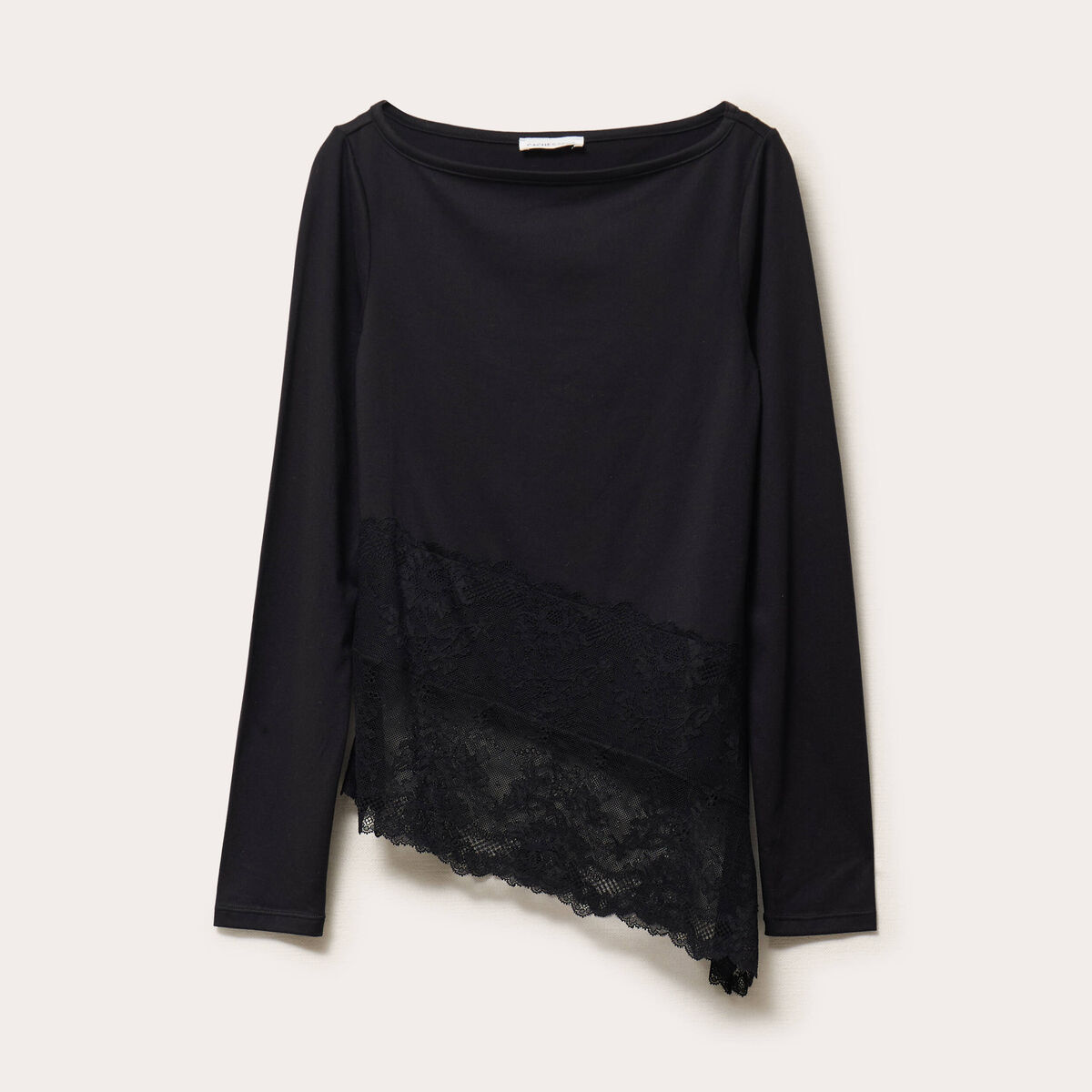 Top ajust&eacute; manches longues noir femme